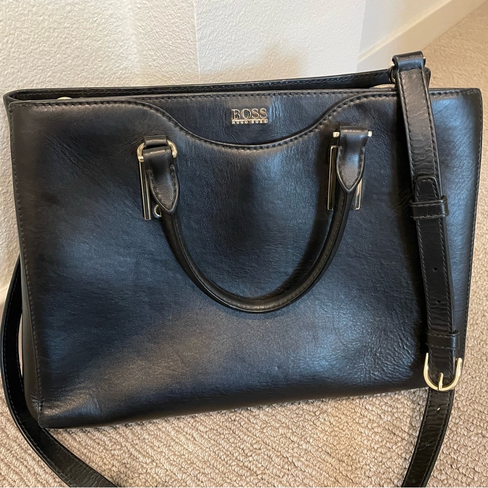 Hugo Boss black leather bag